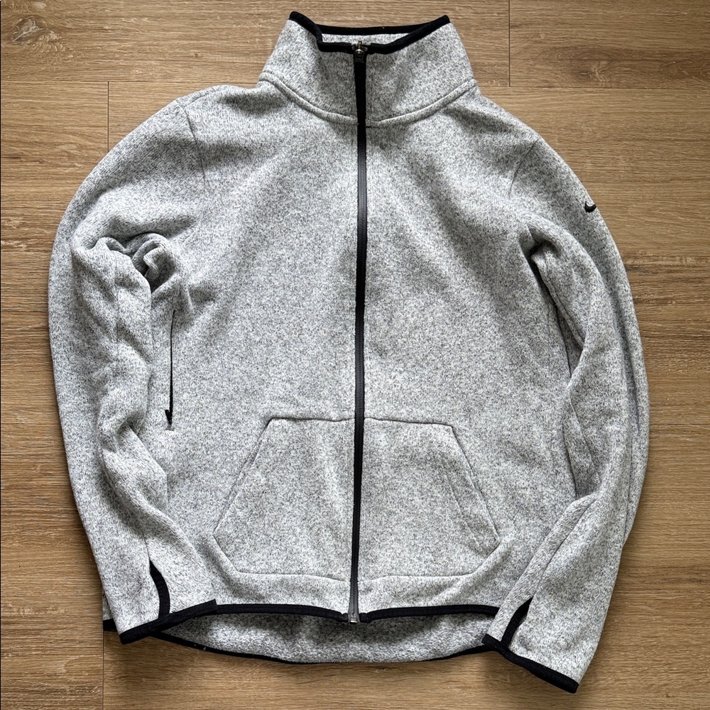 Nike Fleece Full Zip Therma-Fit Womens Gray Running Jacket 806983 Medium - Picture 3 of 10